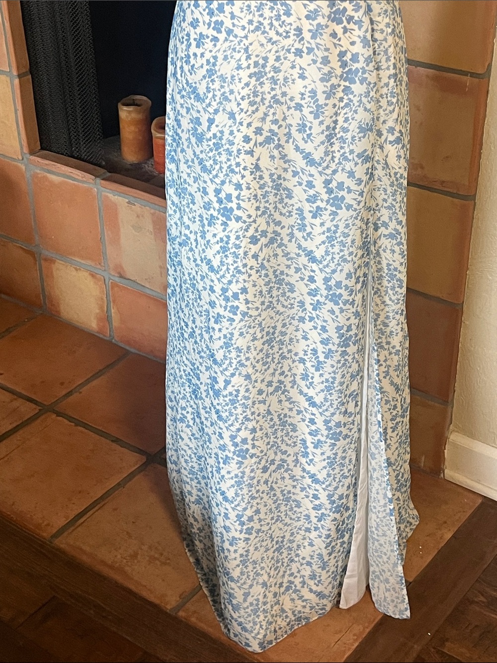 Birdy Grey Chiffon Mira Dress, Blue Dreamy Ditzy, size M - Picture 4 of 12